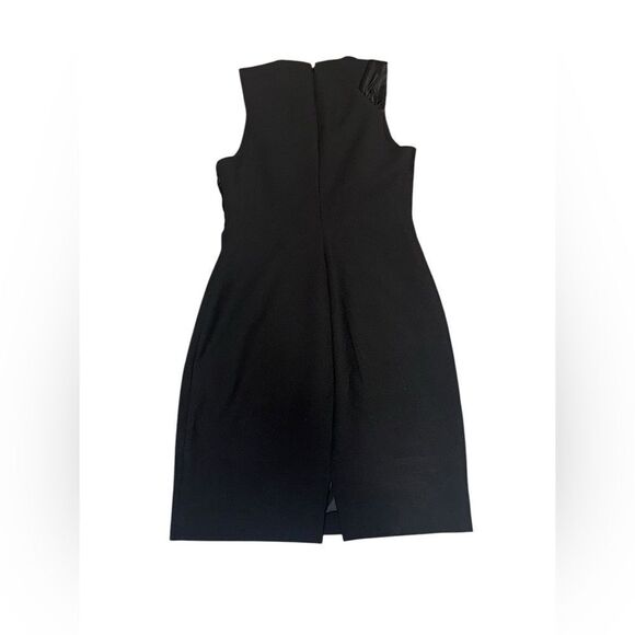 CINQ A SEPT Adelise Black Crossover Sleeveless Sheath Midi Cocktail Dress sz4 - Picture 4 of 8